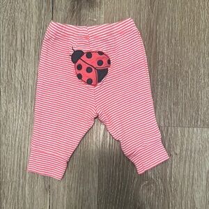 Carter's Pink Striped Leggings with Ladybug